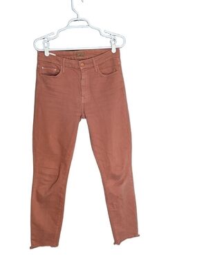 Mother The Looker Ankle Fray in Coconut Shell Terracotta Rust Orange Size 27